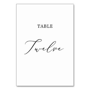 Numéro De Table Table de calligraphie noire délicate Douze