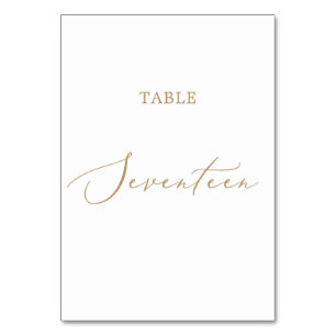 Numéro De Table Table de calligraphie or Delicy Dix-sept