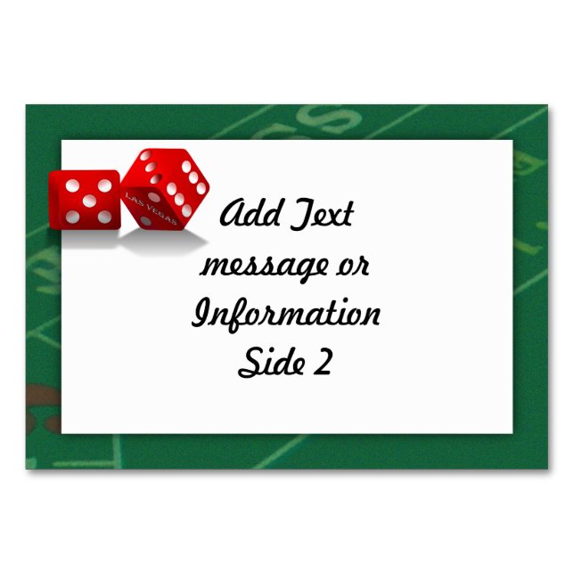 Numéro De Table Table de craps avec dés Las Vegas (Dos)