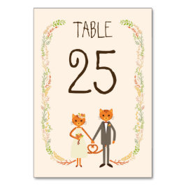 Numéro De Table Table de Mariage des chats de forêt lunaire (crème