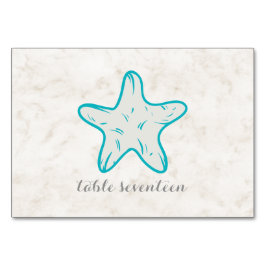 Numéro De Table Table de Mariage Turquoise Rustique Starfish