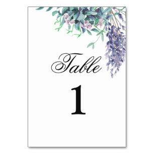 Numéro De Table Table fleurie turquoise et violette numéro Mariage