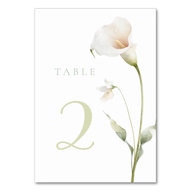 Numéro De Table Table lys calla 2 (Par défaut)