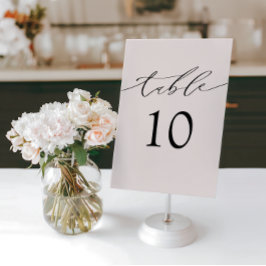 Numéro De Table Table Mariage rose simple