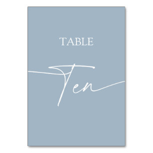 Numéro De Table Table minimaliste bleu Dusty dix