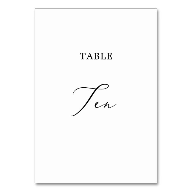 Numéro De Table Tableau 10 de la calligraphie noire (Par défaut)