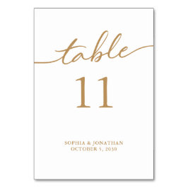 Numéro De Table Tableau 11 Calligraphie Or Mariage personnalisé
