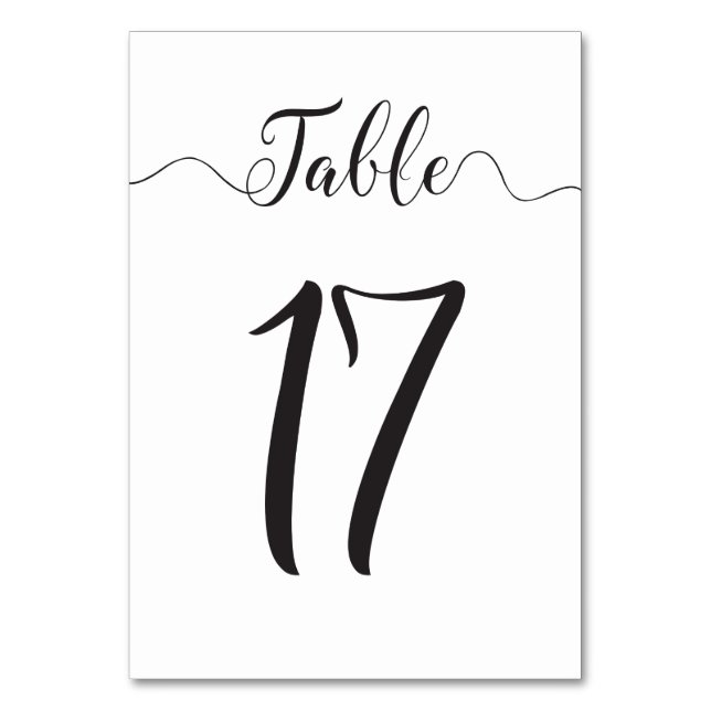 Numéro De Table Tableau 17 Numéros du tableau des Mariages (Par défaut)