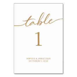 Numéro De Table Tableau 1 Calligraphie d'or Mariage personnalisé