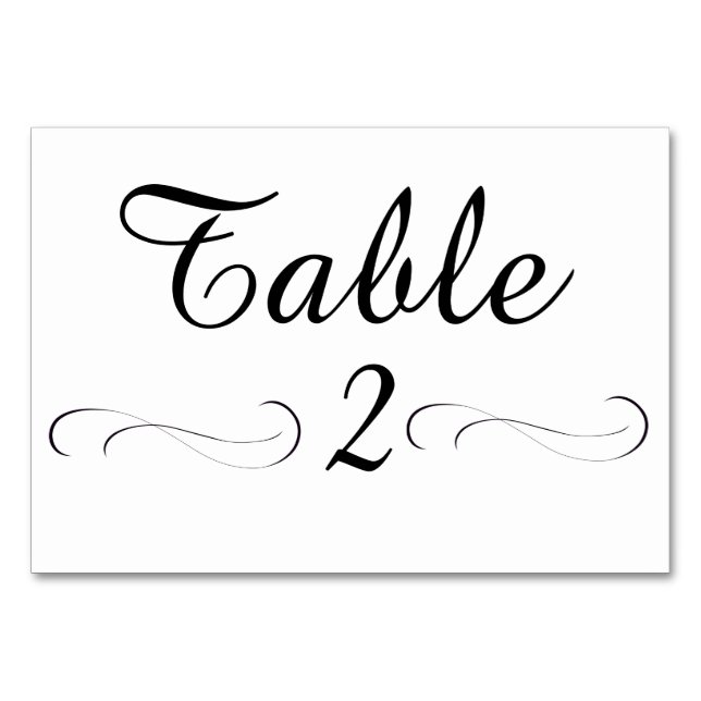 Numéro De Table Tableau 2 (Devant)