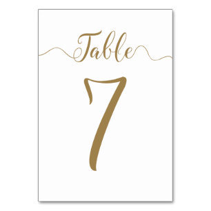 Numéro De Table Tableau 7 de 30 Mariages Numéros de tableau Or