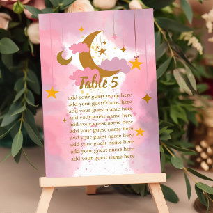 Numéro De Table Tableau de siège Twinkle Twinkle Little Star Rose