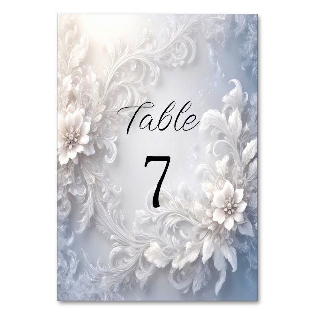 Numéro De Table Tableau Floral Blanc Numéro (Par défaut)