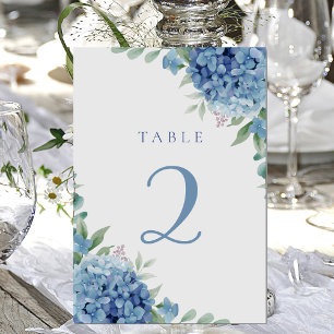Numéro De Table tableau hydrangée bleu 2