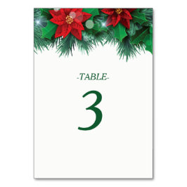 Numéro De Table Tableau Mariage frontière rouge Poinsettia