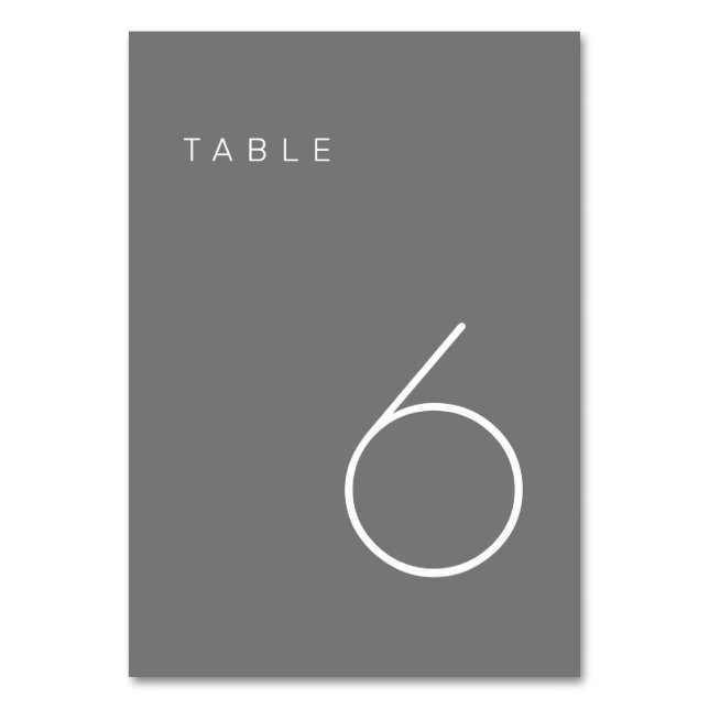 Numéro De Table Tableau minimaliste moderne Gris et blanc (Par défaut)