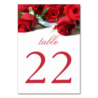 Numéro De Table Tableau Romantique Roses Rouges Grand Nombre