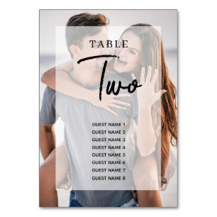 Numéro De Table Tableau simple 2 Mariage superposé photo