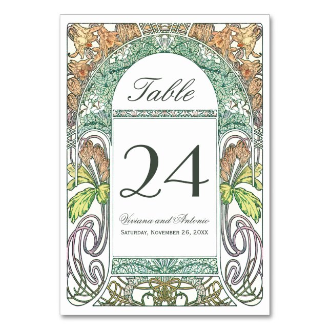Numéro De Table Tableau vintage des Mariages floraux Numéro IV (V. (Par défaut)