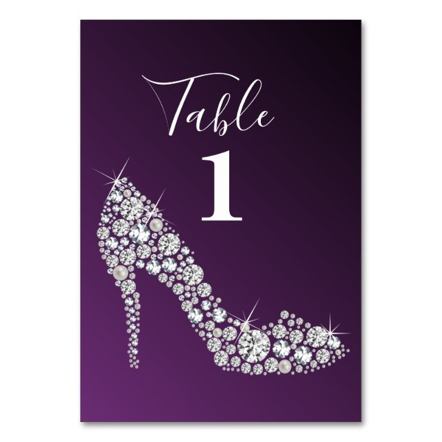 Numéro De Table talons hauts diamant scintillent élégants (Dos)