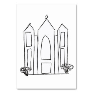 Numéro De Table Temple mormon simple moderne LDS Salt Lake City