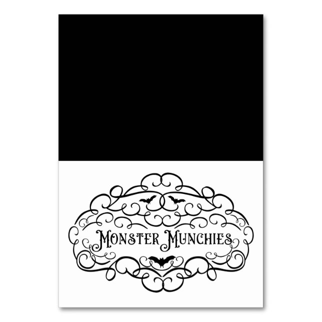 Numéro De Table Tente de nourriture Halloween vintage Monster Munc (Par défaut)