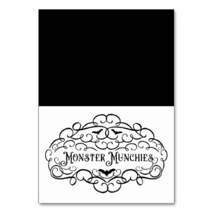 Numéro De Table Tente de nourriture vintage Halloween Monster Munc