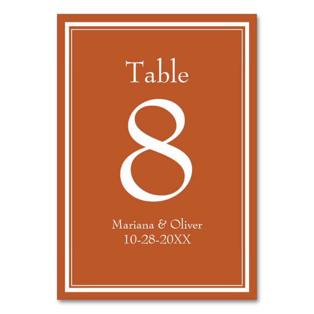 Numéro De Table Terracotta minimaliste moderne (Par défaut)