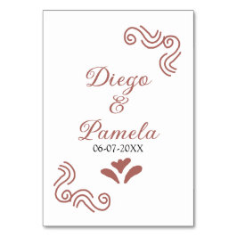 Numéro De Table Terracotta noir rustique espagnol mariage couple f