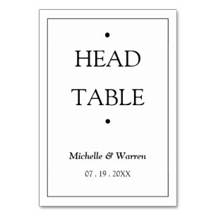 Numéro De Table Tête personnalisée noir et blanc