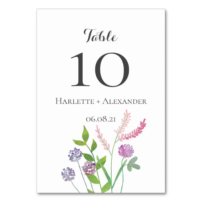 Numéro De Table Thème fleur sauvage (Par défaut)