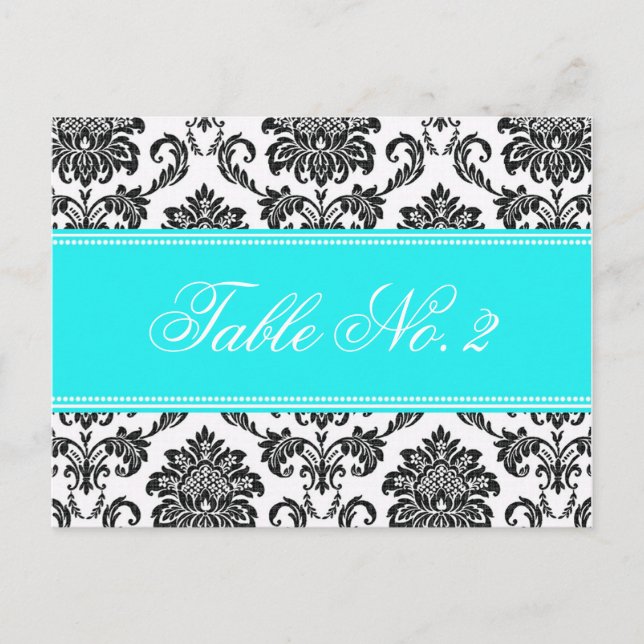 Numéro de table Tiffany Mariage damassé (Devant)