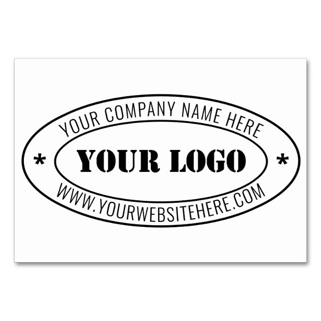 Numéro De Table Timbre d'entreprise du logo d'entreprise personnal (Devant)