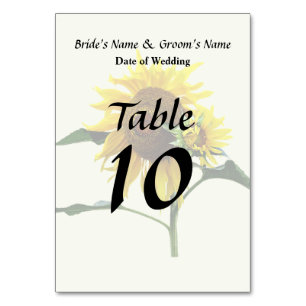 Numéro De Table Tournesol Et Mariage De Bébé\Produits