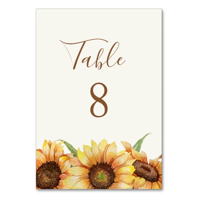Numéro De Table Tournesol | MARIAGE (Par défaut)