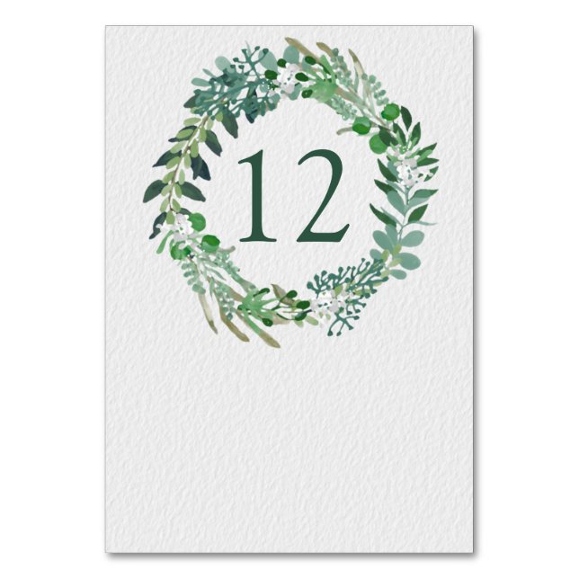 Numéro De Table Toutes les saisons Feuille verte Mariage de couron (Dos)