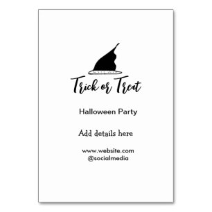 Numéro De Table Trick ou traiter Halloween partie noir détails cas