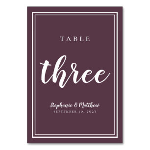 Numéro De Table Trois chiffres de table Mariage simple moderne