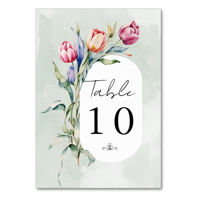 Numéro De Table Tulip embrasser le mariage (Par défaut)