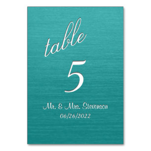 Numéro de table turquoise