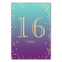 Numéro de table Turquoise et violet de Sparkle Omb