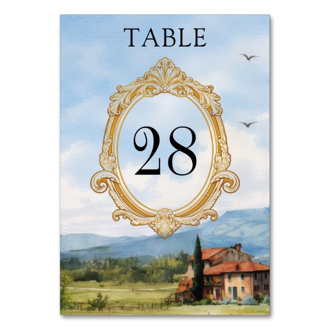 Numéro De Table Tuscany Countryside Wedding Table Number (Par défaut)