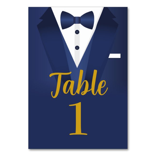 Numéro De Table Tuxedo Event Bow Cravate Black Cravate Gold Mariag (Par défaut)