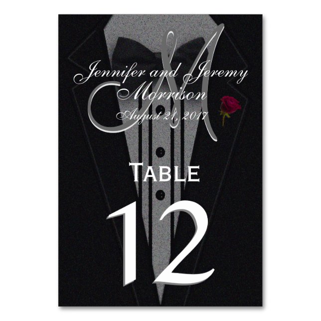 Numéro de table | Tuxedo noir (Par défaut)