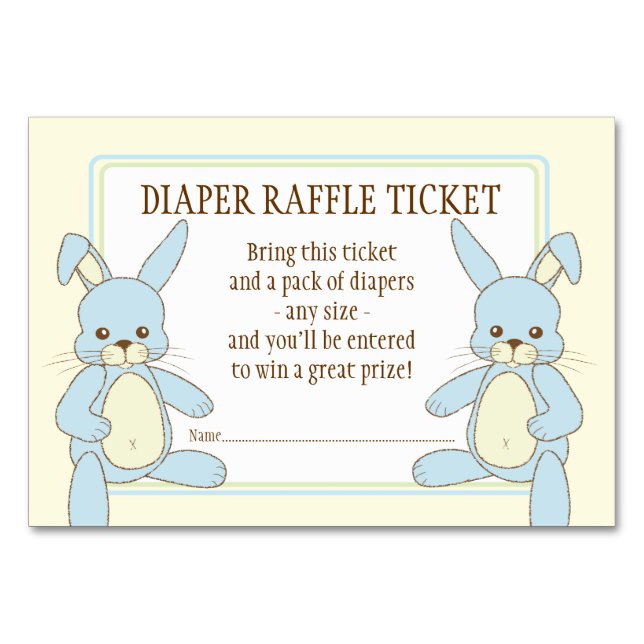 Numéro De Table Twin Boy Lapin Lapins Baby shower Déchets Raffin (Devant)