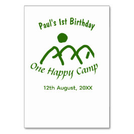 Numéro De Table Un joyeux camp vert soleil de montagne 1er anniver