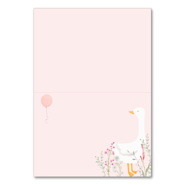 Numéro De Table Une petite fille rose d'oie sotte 1er anniversaire (Par défaut)