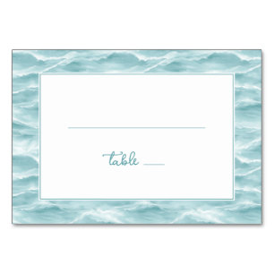 Numéro De Table Vague Turquoise Sereine