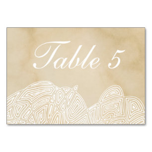 Numéro De Table Vagues de gribouillis sur parchemin