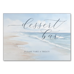 Numéro De Table Vagues de plage à l'aquarelle bleue relaxante
